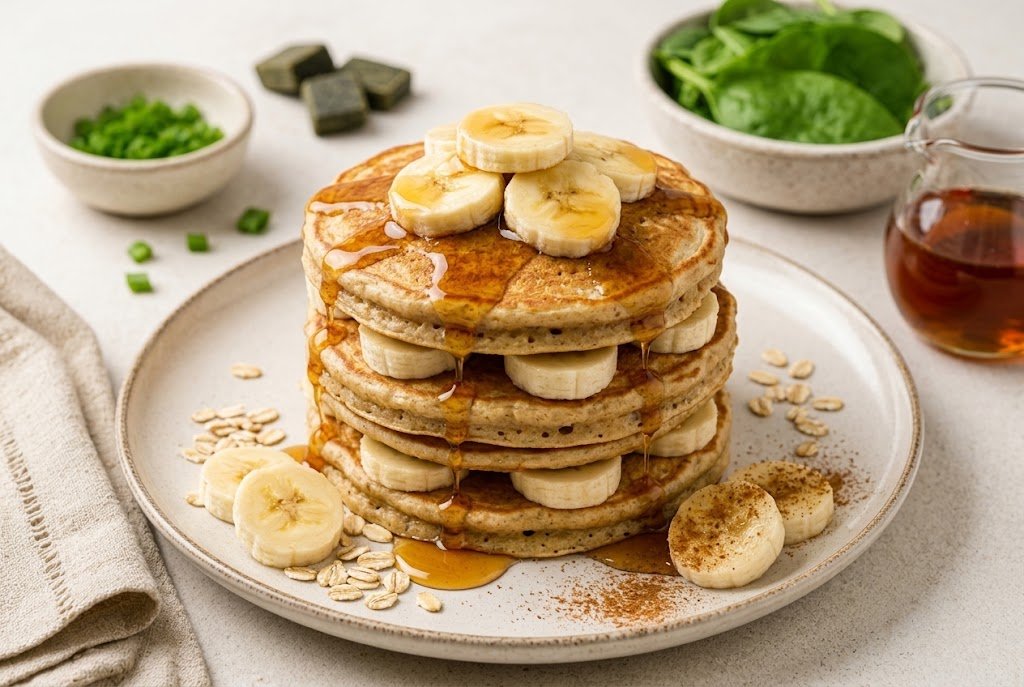 Banana Oatmeal Pancakes